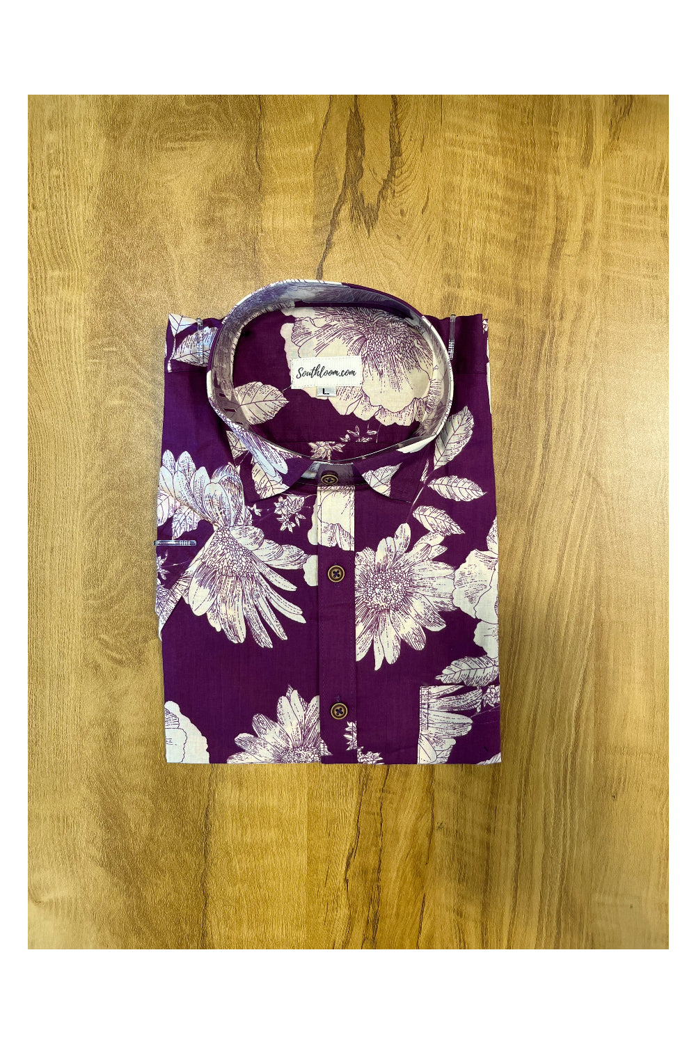 Southloom Jaipur Cotton Violet Hand Block Printed Shirt (Half Sleeves)