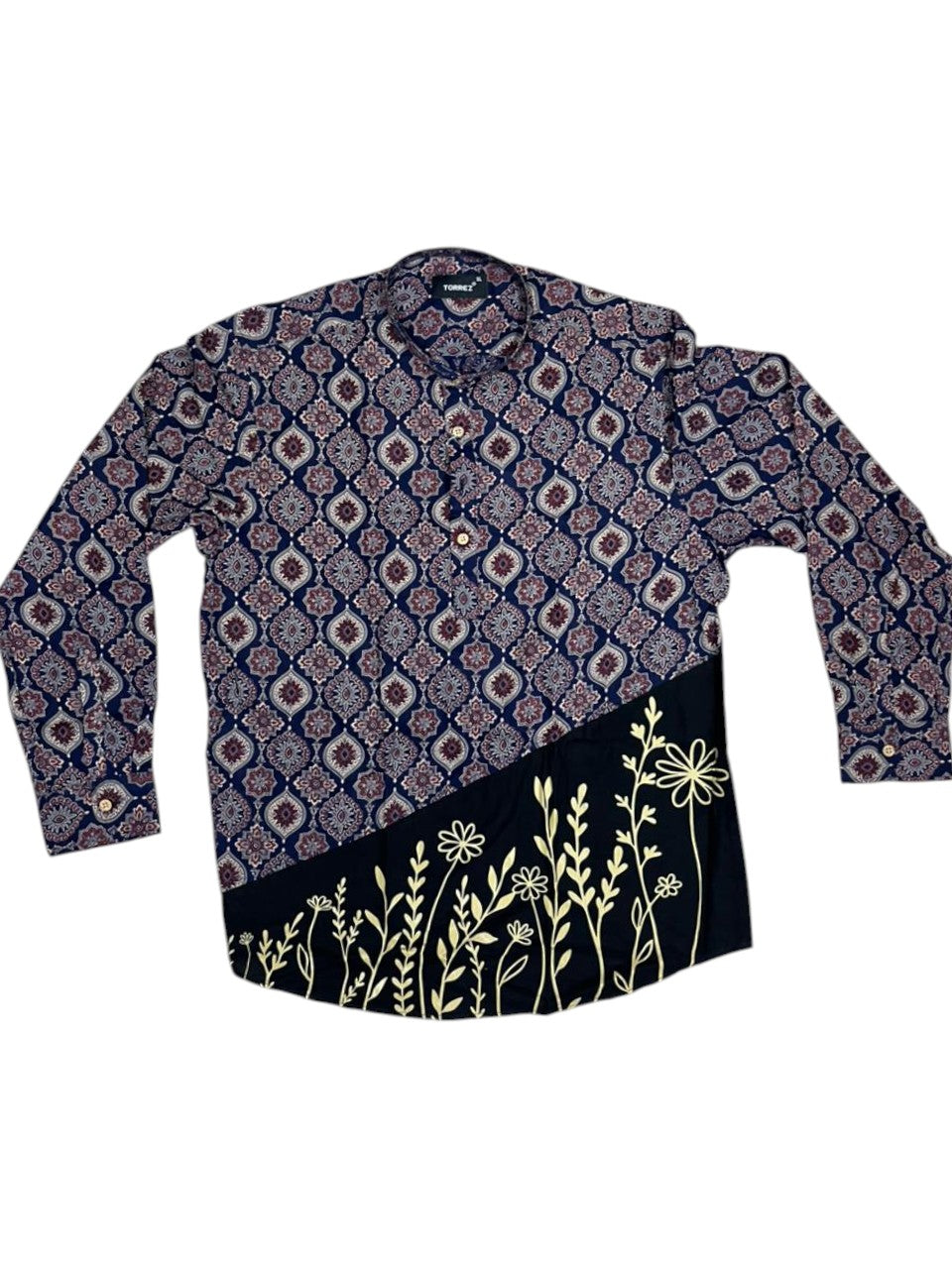 Southloom Cotton Ajrakh Printed Blue Men's Combo (Shirt + Mundu) SLCOMBO SL579