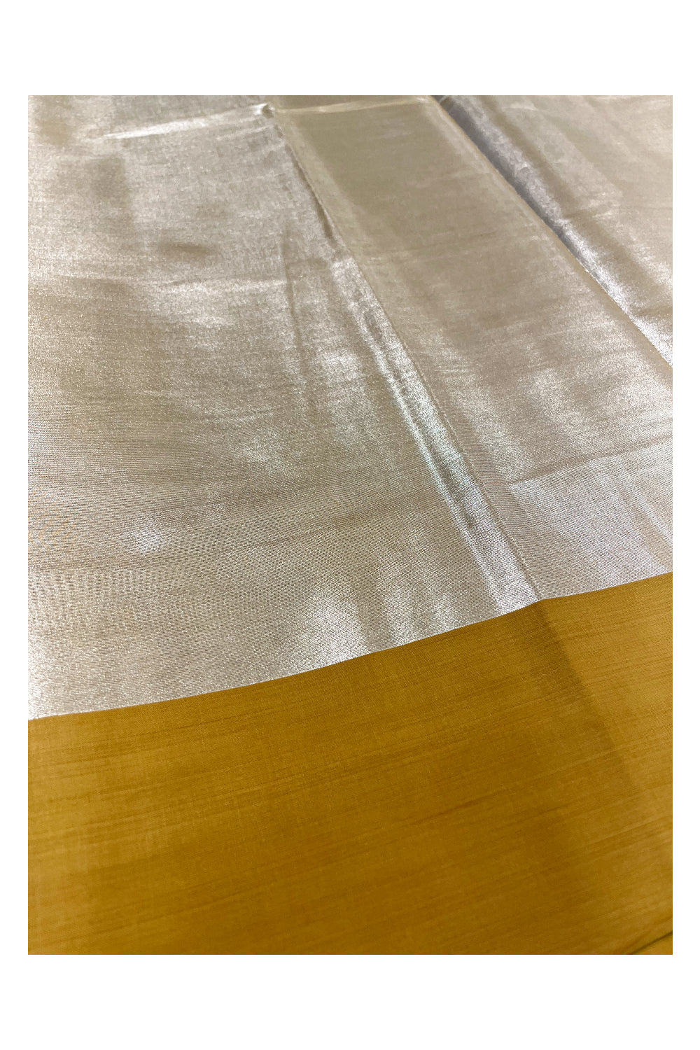 Southloom Special Semi Silk Saree with Silver Body and Brown Border