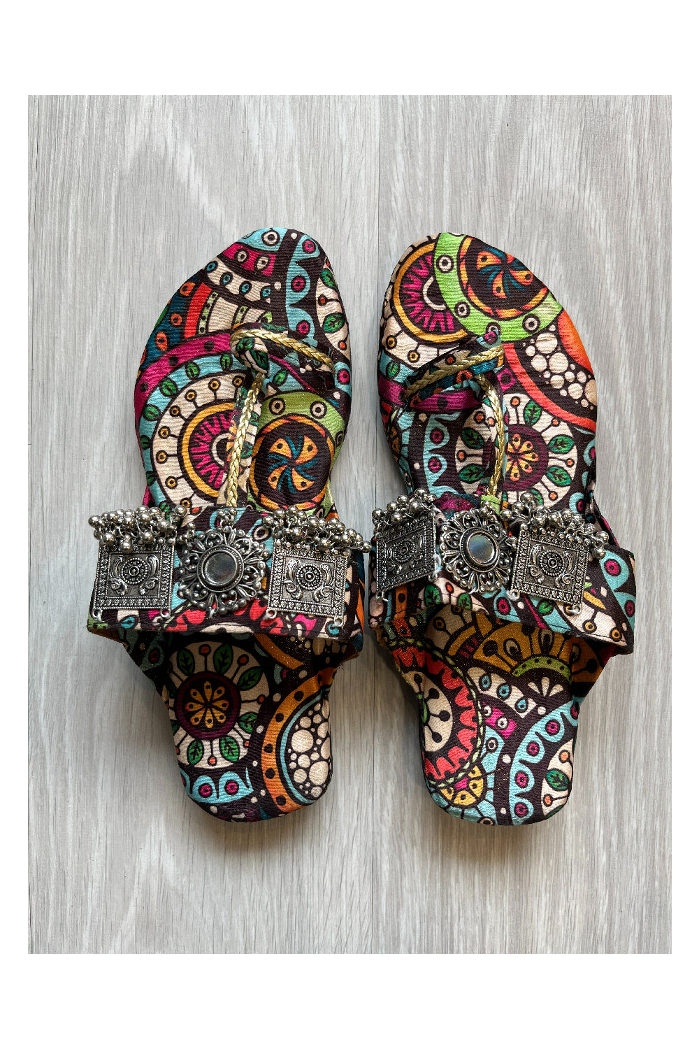 Southloom Jaipur Handmade Open Toe Sandals With Metal Accent