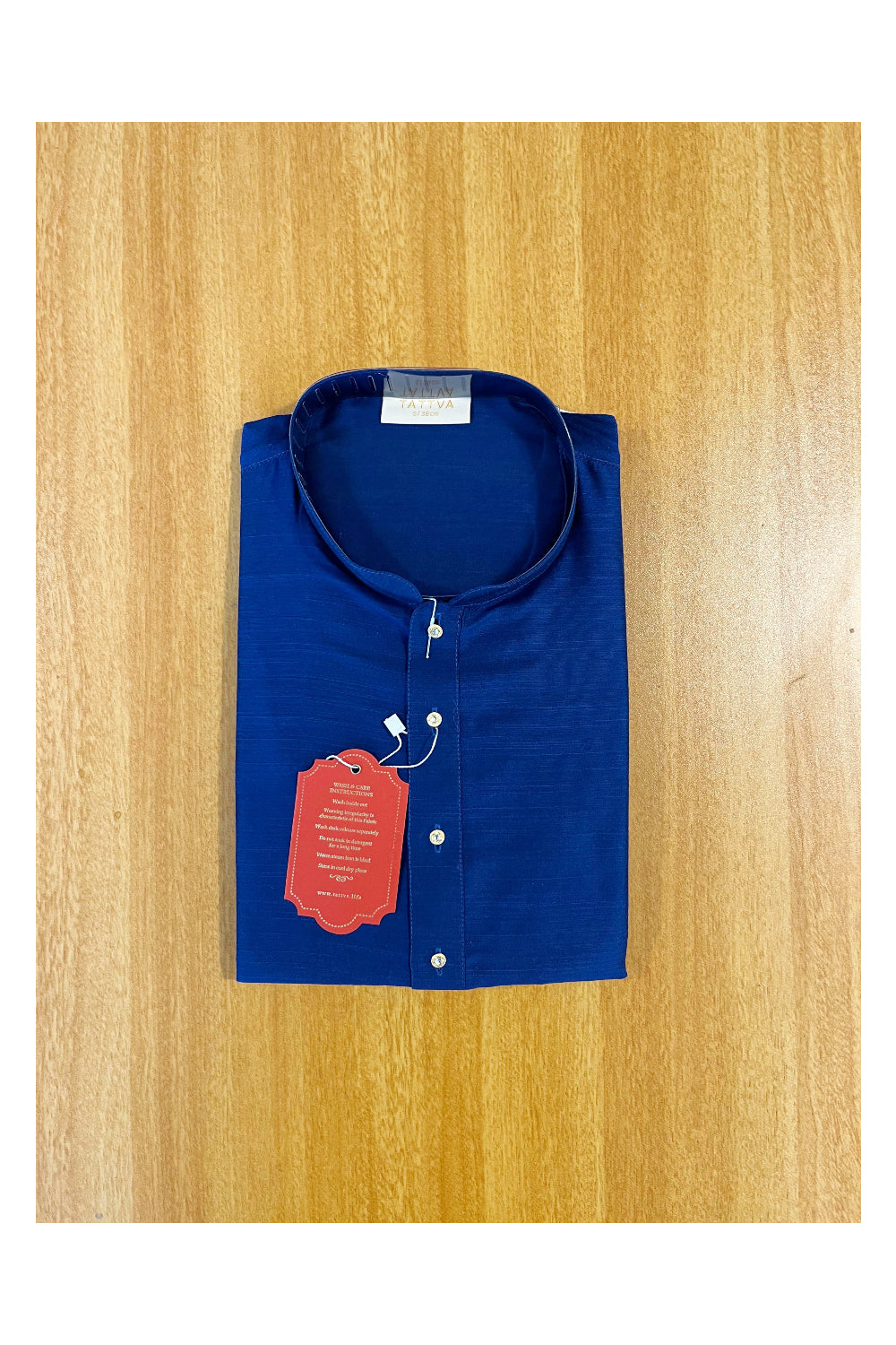 Southloom Semi Silk Short Kurta for Men in Blue Colour