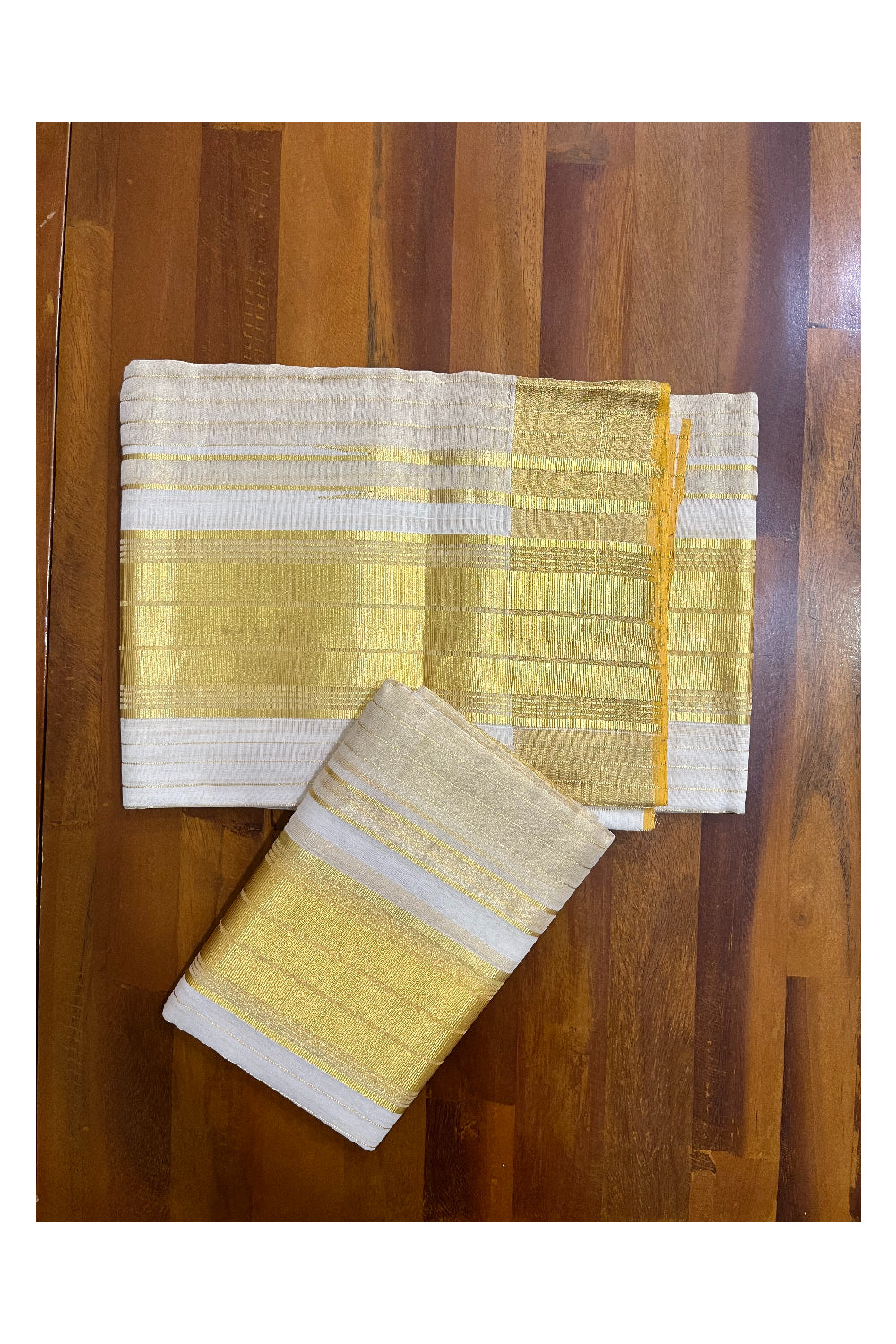 Southloom Super Premium Balaramapuram Handloom Cotton Lines Wedding Set Mundu