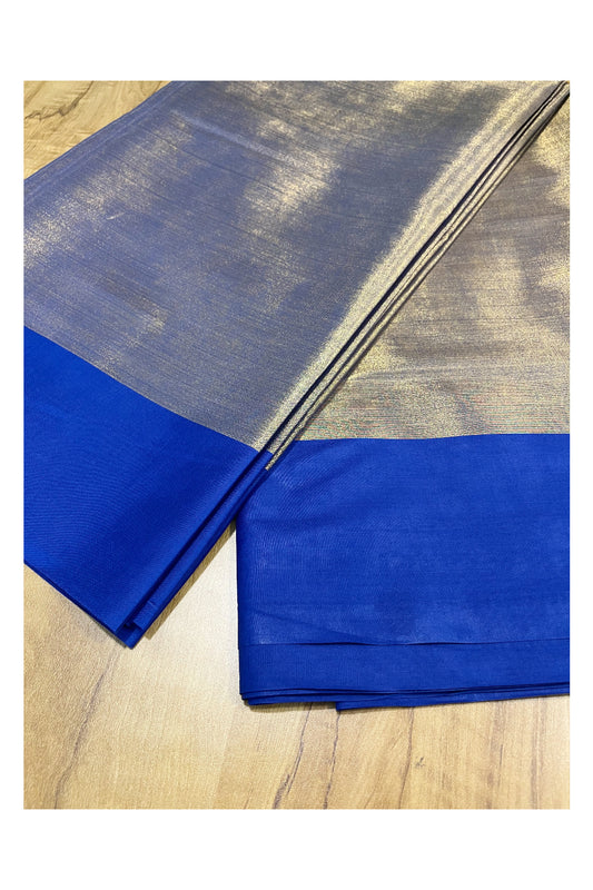 Southloom Special Semi Silk Saree with Golden Body and Blue Border