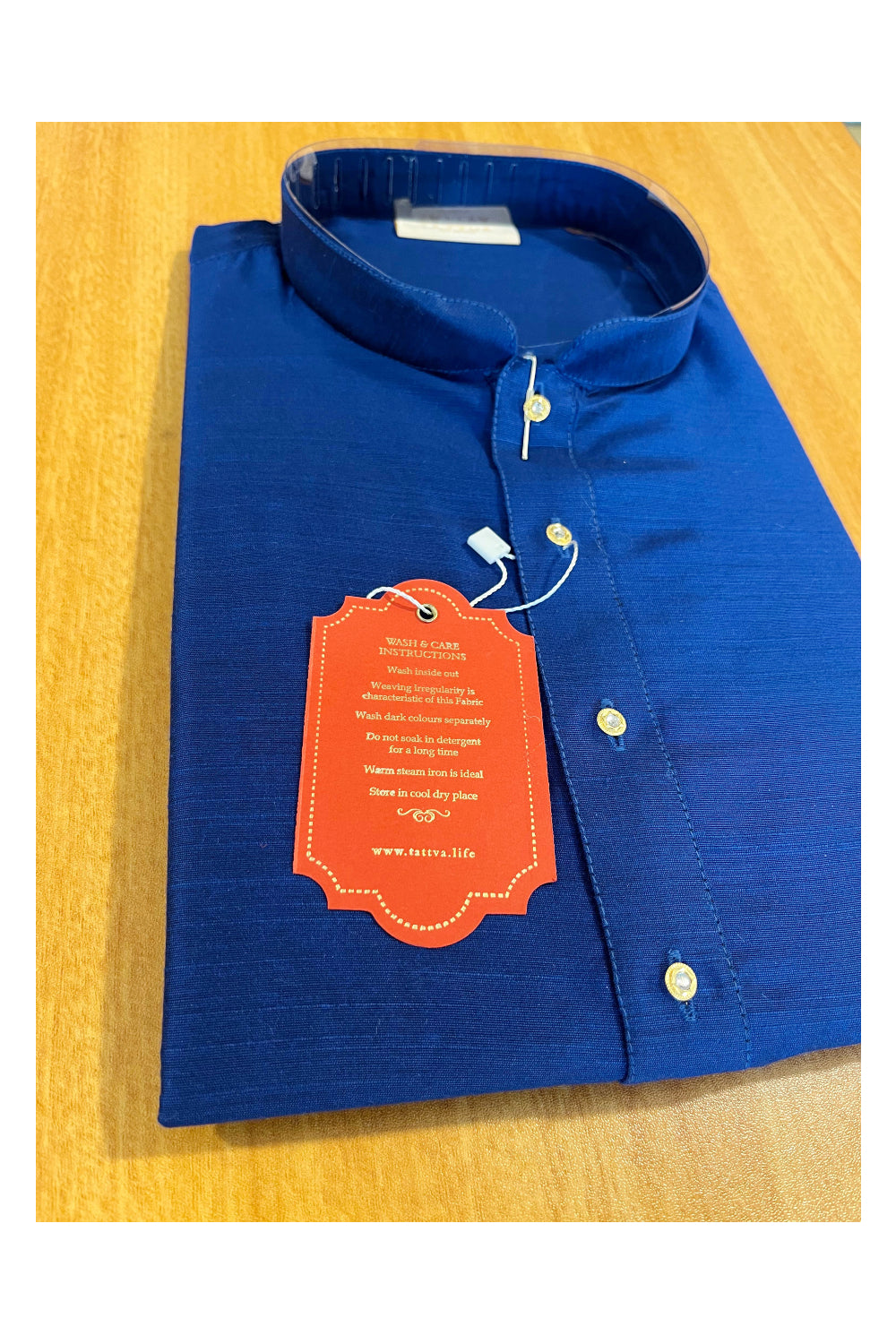 Southloom Semi Silk Short Kurta for Men in Blue Colour