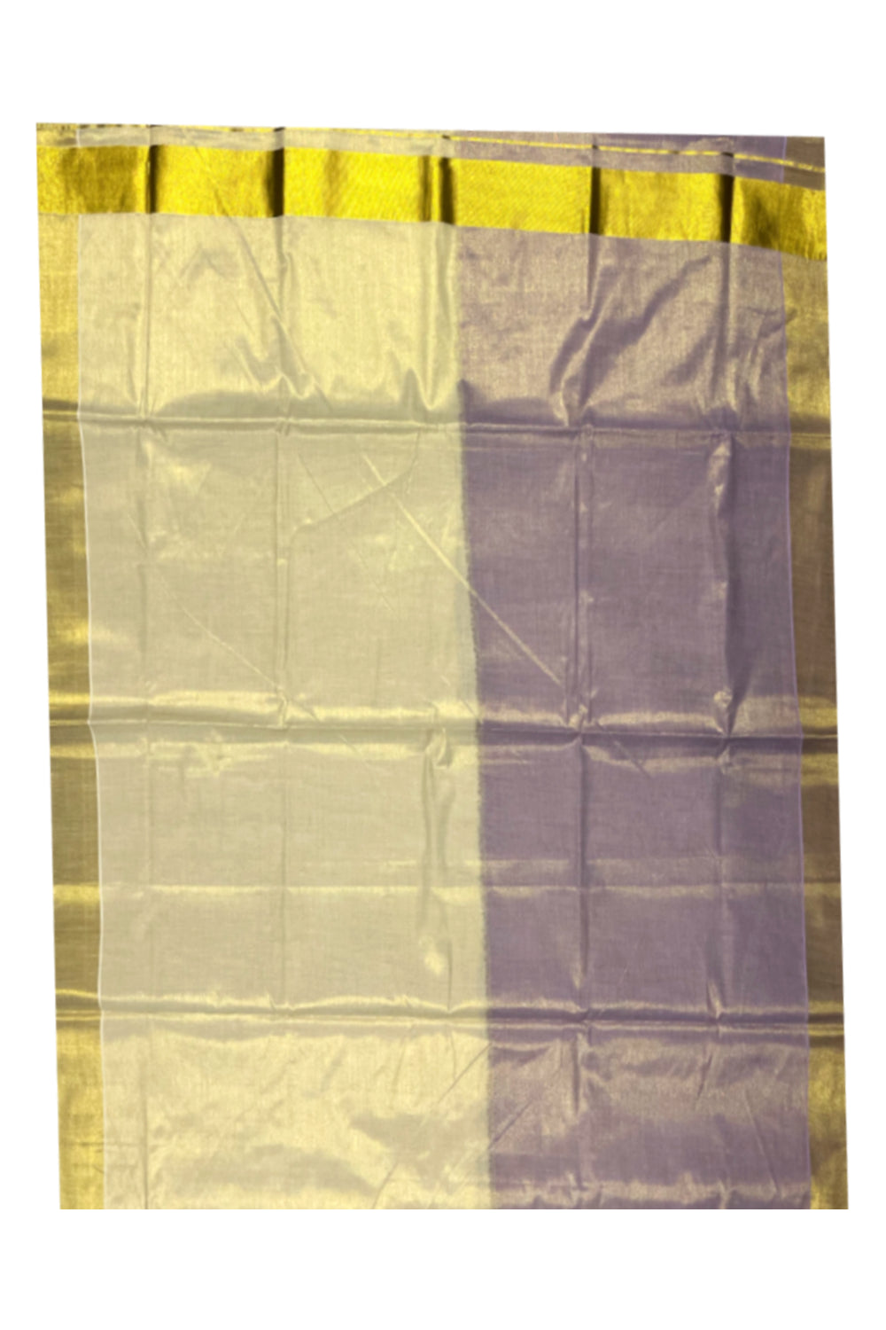 Southloom Tie & Dye - Half & Half  Multi Colour Lavender Design Saree with Kasavu Border