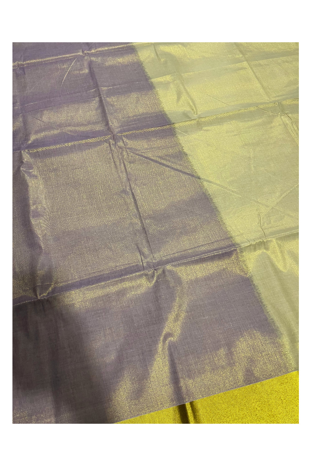 Southloom Tie & Dye - Half & Half  Multi Colour Lavender Design Saree with Kasavu Border