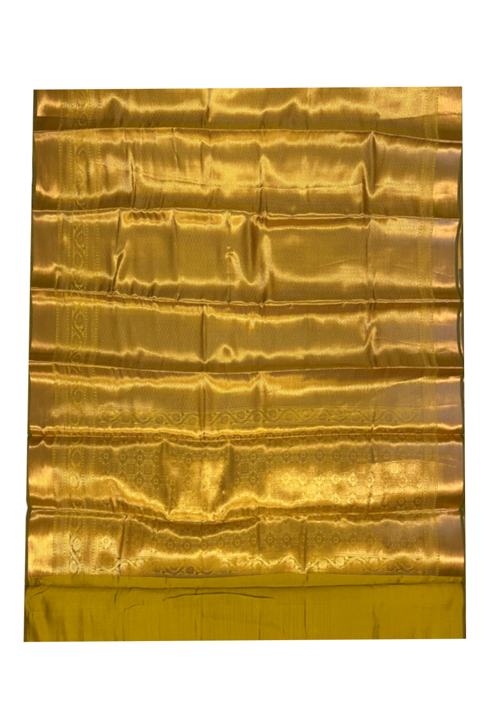 Southloom Premium Semi Silk Zari Work Brocade Saree in Bridal Golden with Matching Pallu (Kanchipuram Pattu Saree)