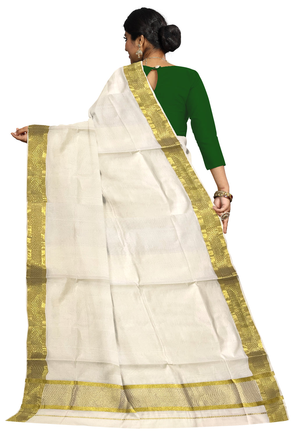 Kerala Pure Cotton Saree with Kasavu Paa Neythu Border