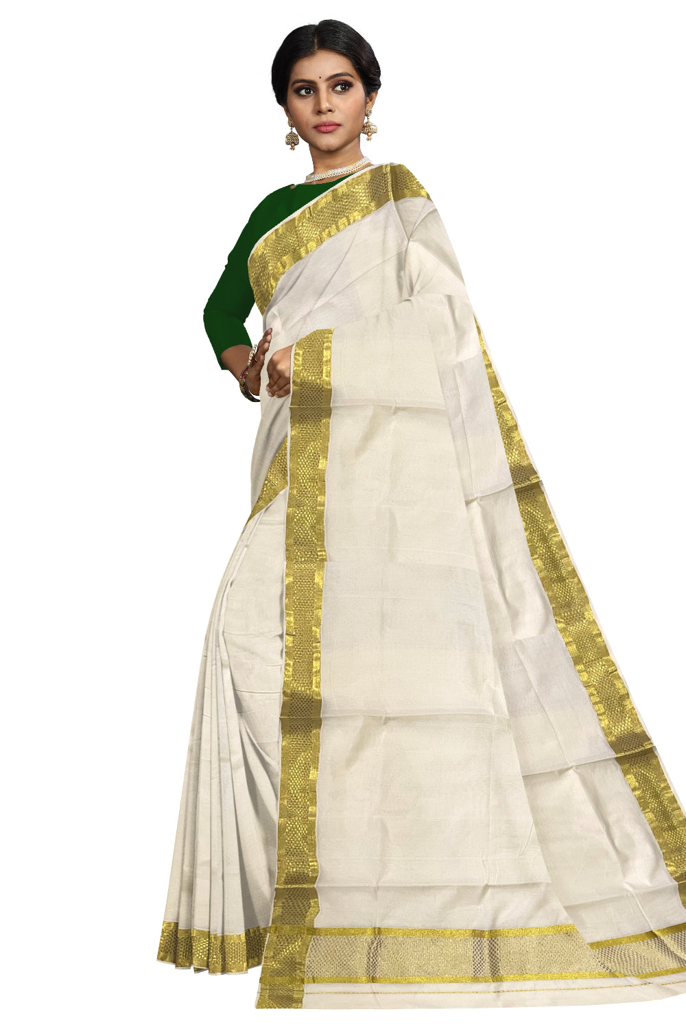 Kerala Pure Cotton Saree with Kasavu Paa Neythu Border