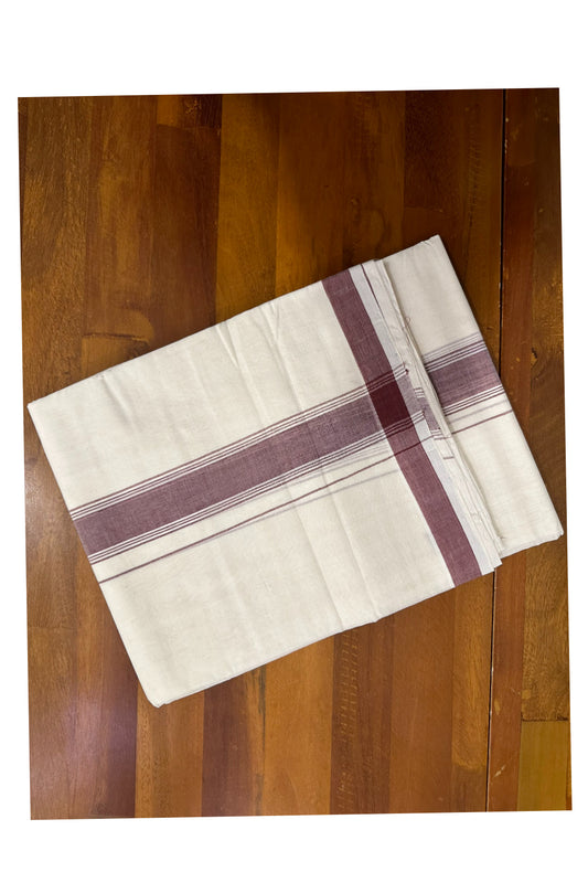 Southloom Premium Handloom Mundu with Brown Kara (Onam Mundu 2023)