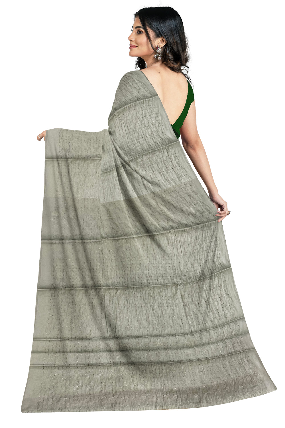 Southloom Semi Silk Pastel Green Thread Work Designer Saree