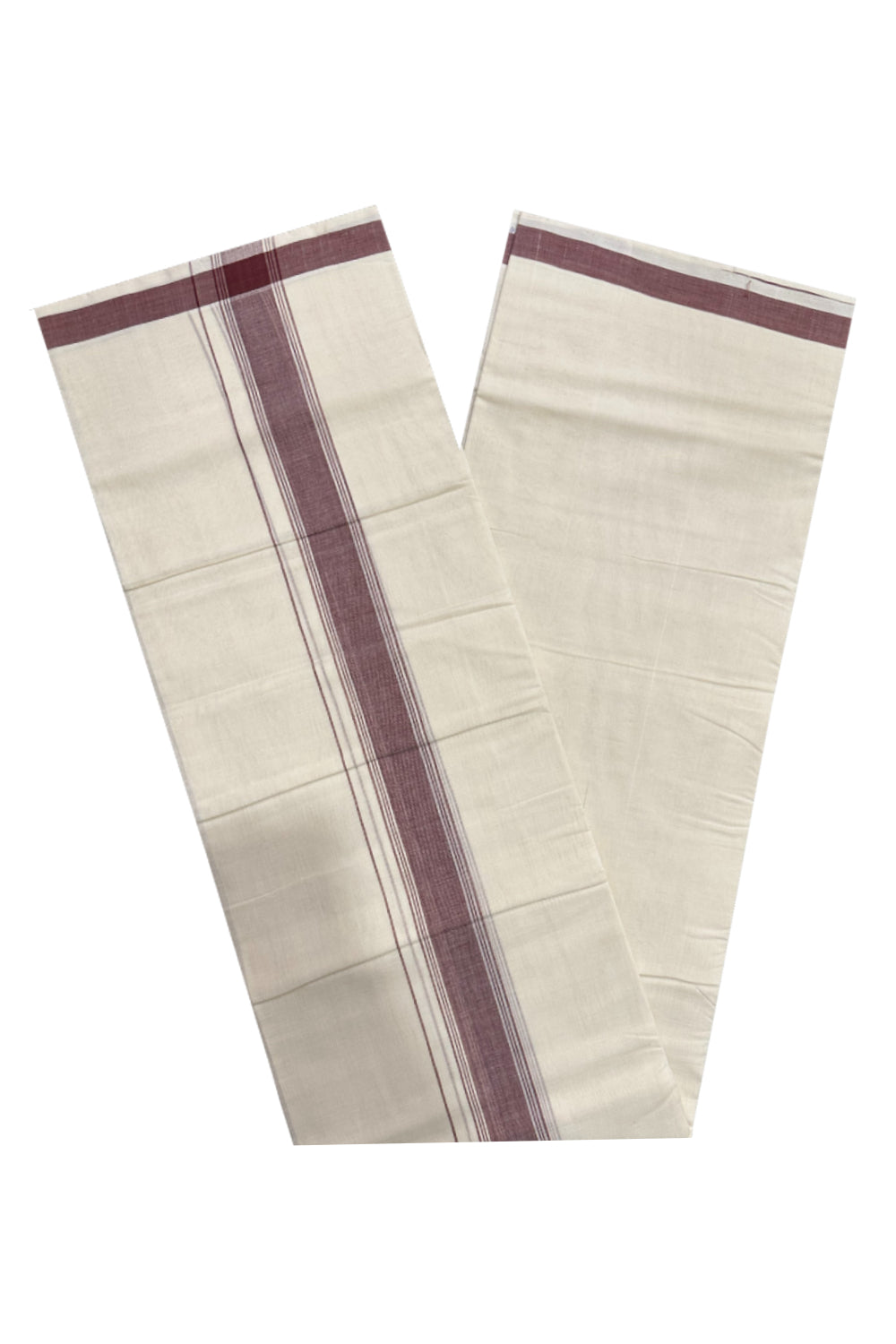 Southloom Premium Handloom Mundu with Brown Kara (Onam Mundu 2023)