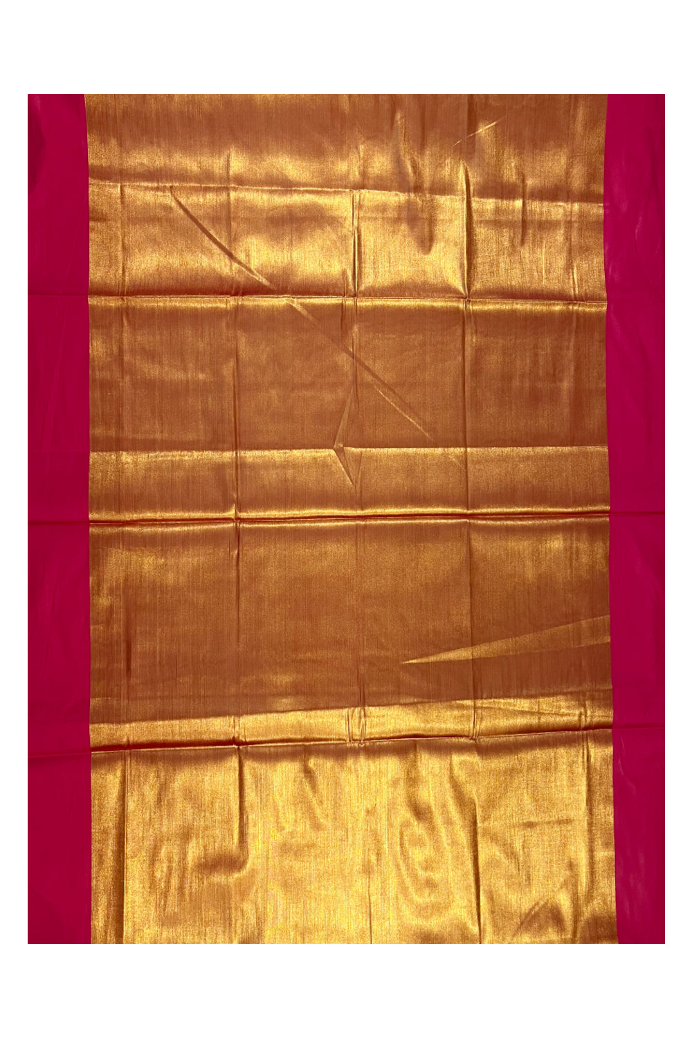 Southloom Special Semi Silk Saree with Golden Body and Pink Border