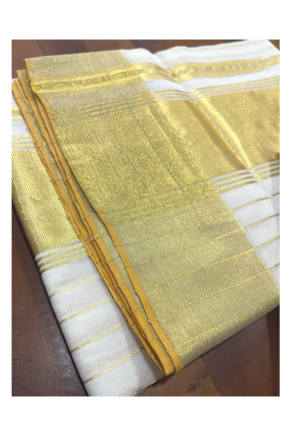 Southloom Super Premium Balaramapuram Pure Cotton Unakkupaavu Wedding Pudava Lines Design Set Mundu 2.80 Mtrs