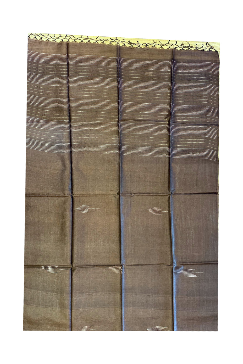 Southloom Pure Tussar Saree with Plain Body and Blouse Piece in Brown