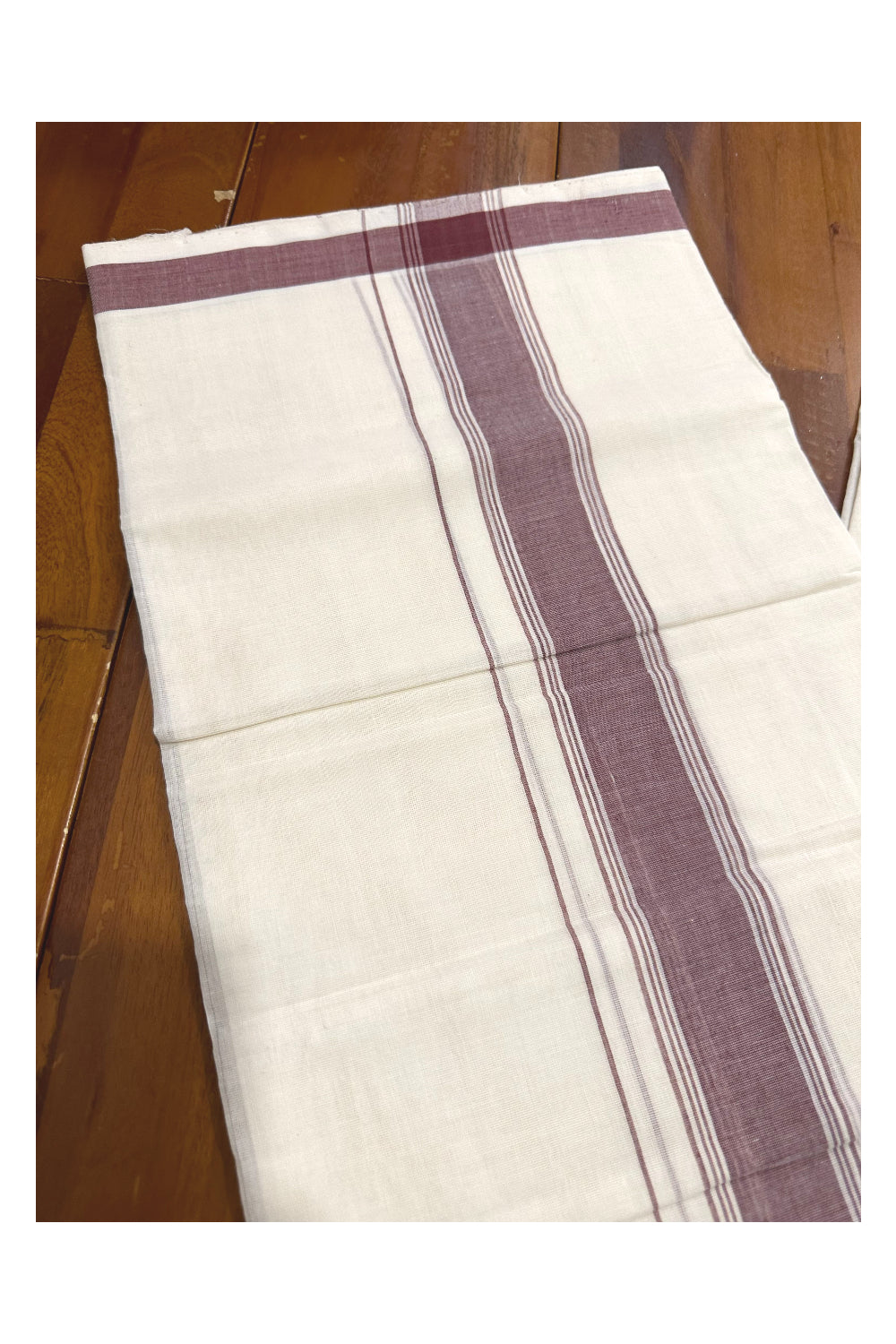 Southloom Premium Handloom Mundu with Brown Kara (Onam Mundu 2023)