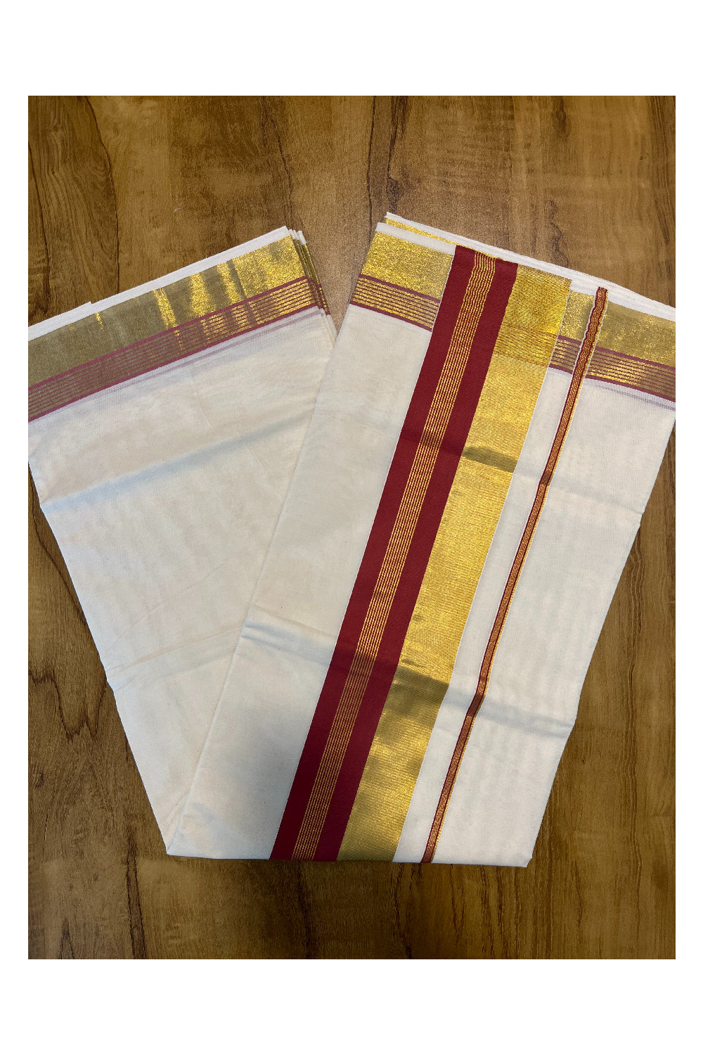 Kerala Pure Cotton Saree with Kasavu and Light Red Border