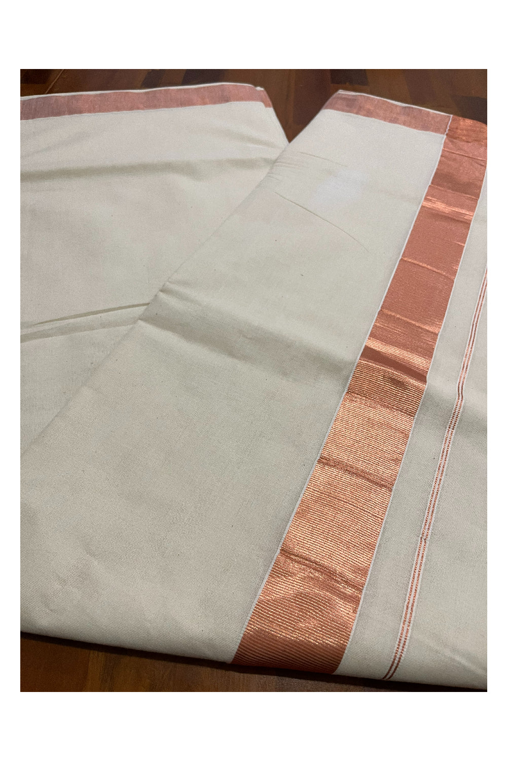 Kerala Pure Cotton Saree with Copper Kasavu 2 inch Border (Onam Saree 2023)