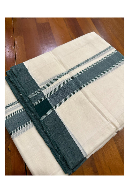 Southloom Premium Handloom Mundu with Green Kara (Onam Mundu 2023)