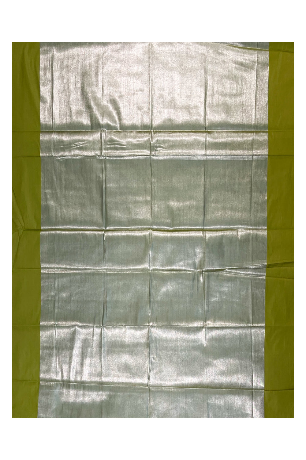 Southloom Special Semi Silk Saree with Silver Body and Green Border