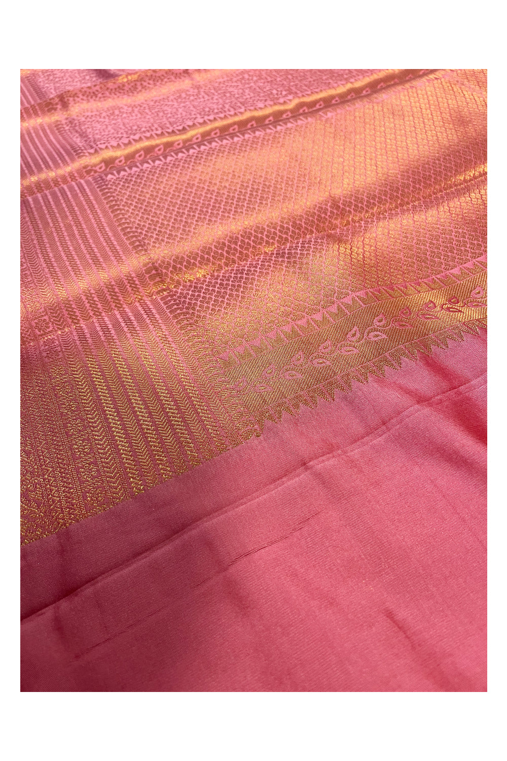 Southloom Premium Semi Silk Zari Work Brocade Saree in Bridal Pink with Matching Pallu (Kanchipuram Pattu Saree)