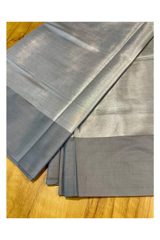 Southloom Special Semi Silk Saree with Silver Body and Grey Border