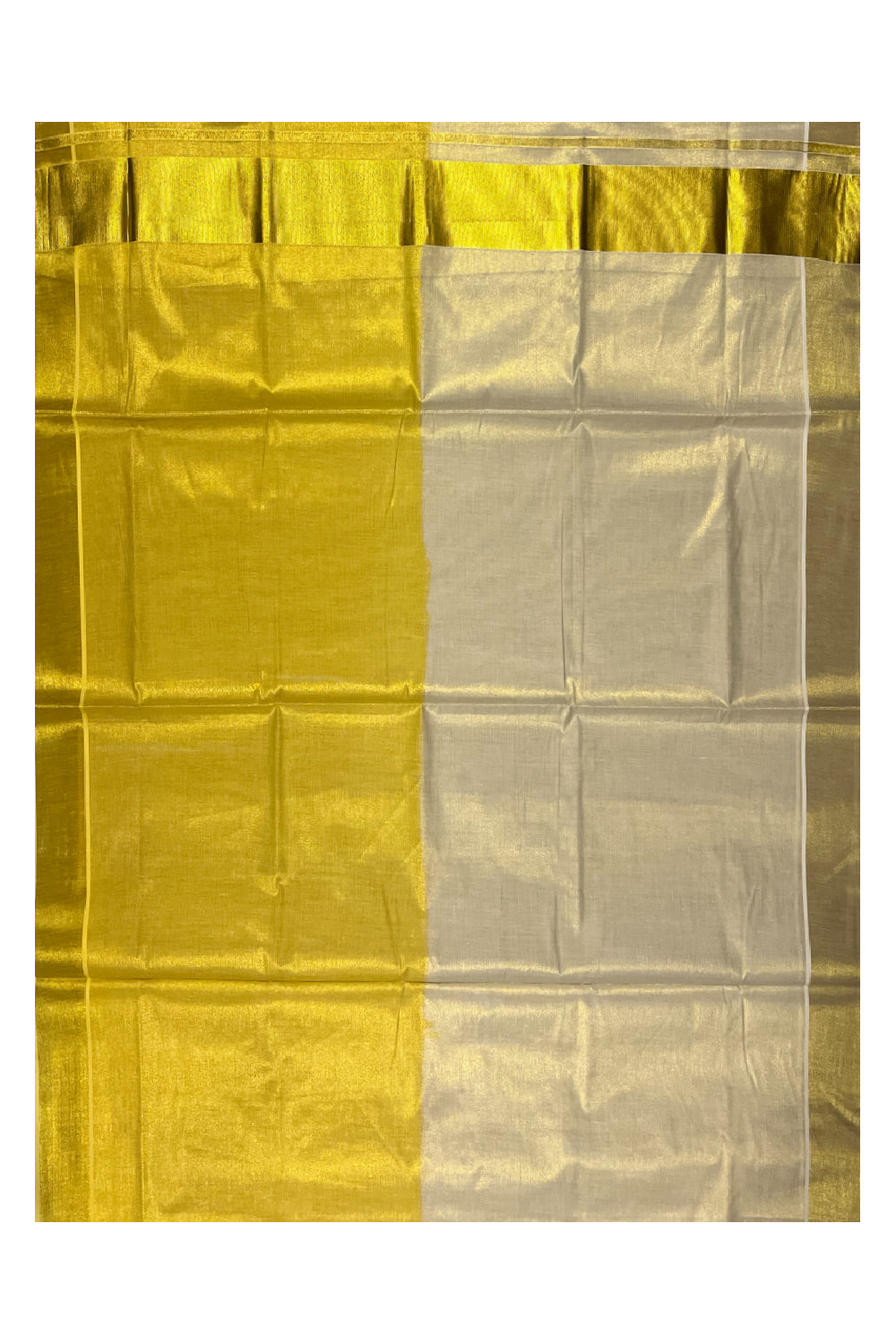 Southloom Tie & Dye - Half & Half  Multi Colour Yellow Design Saree with Kasavu Border