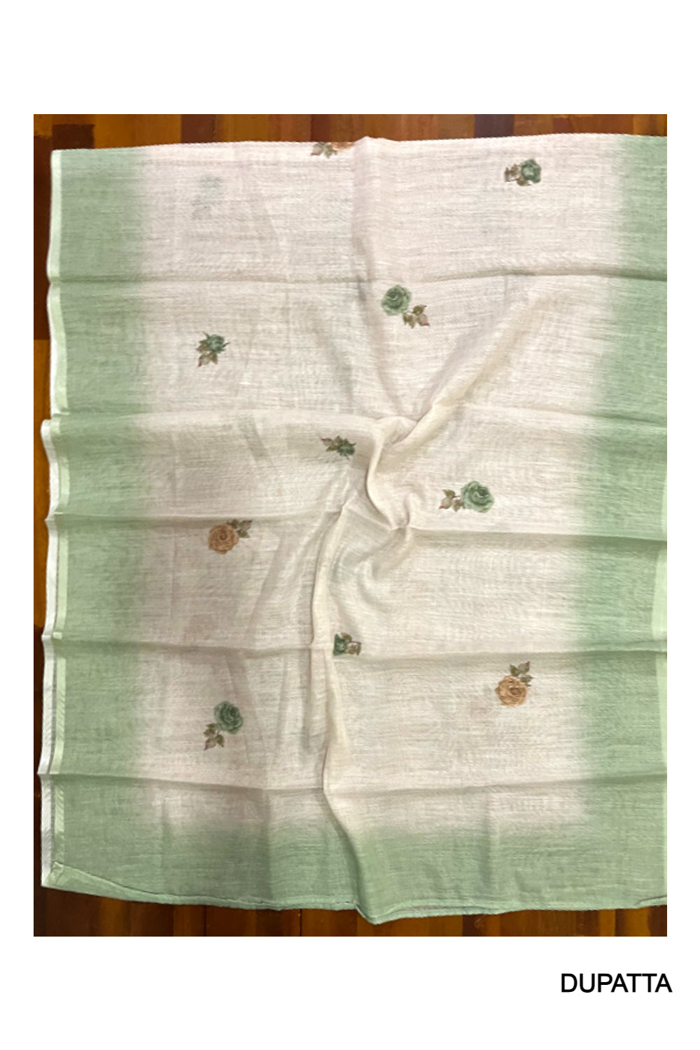 Southloom™ Cotton Green Floral Hacoba Work Churidar Salwar Suit Material