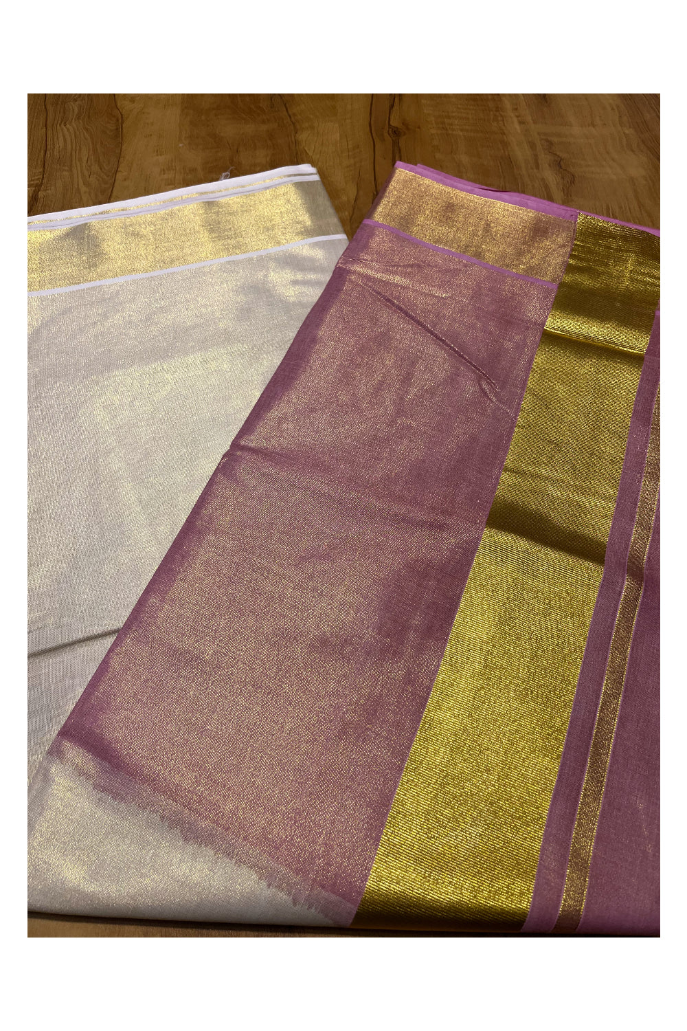 Southloom Tie & Dye - Half & Half  Multi Colour Pink Design Saree with Kasavu Border