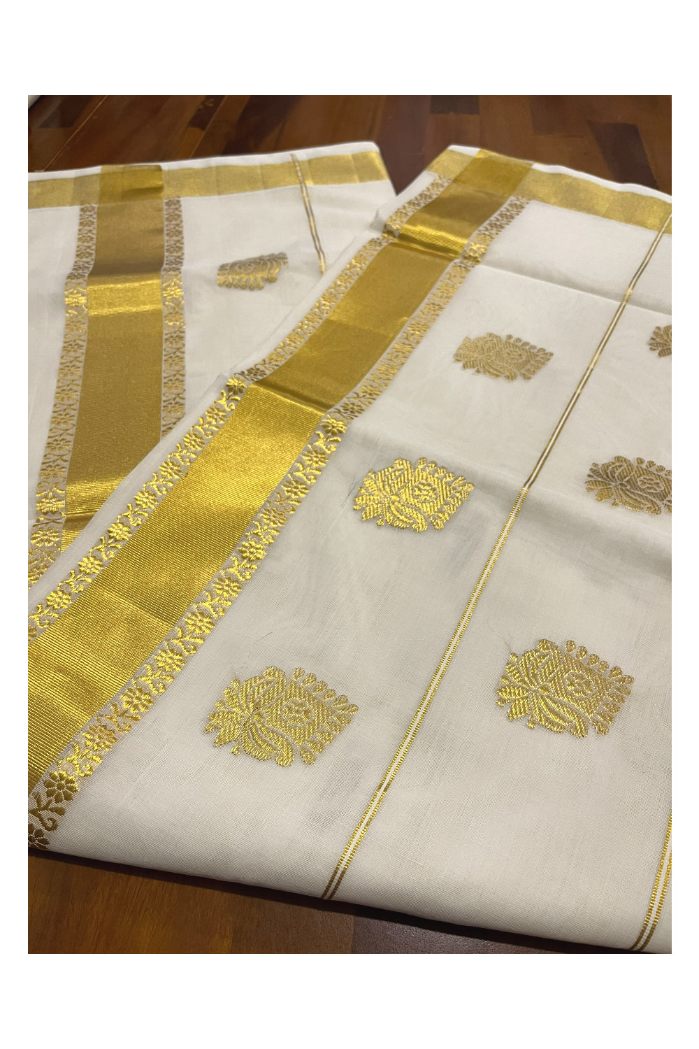 Southloom Premium Handloom Cotton Kerala Kasavu Saree with Heavy Woven Works (Onam Saree 2023)