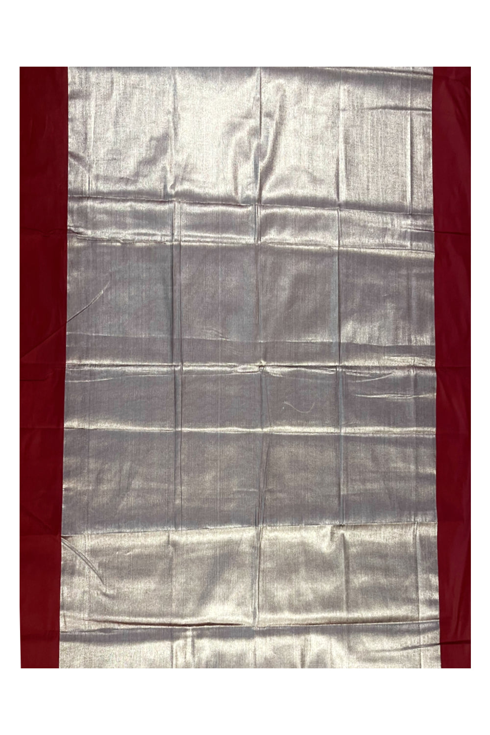 Southloom Special Semi Silk Saree with Silver Body and Maroon Border