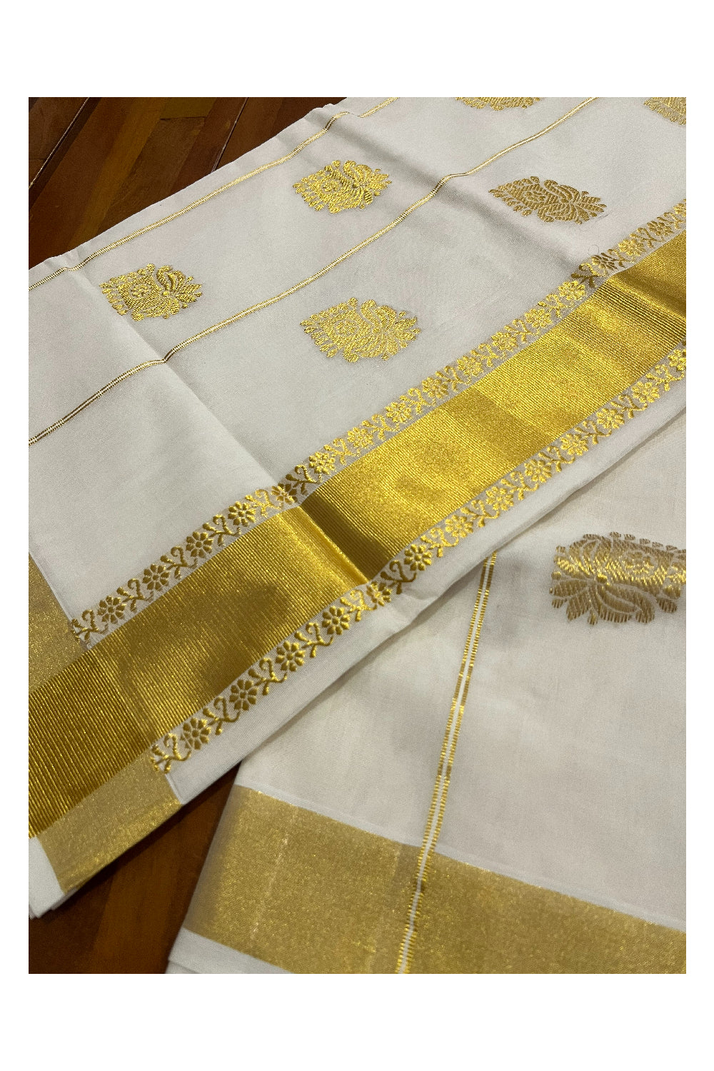 Southloom Premium Handloom Cotton Kerala Kasavu Saree with Heavy Woven Works (Onam Saree 2023)