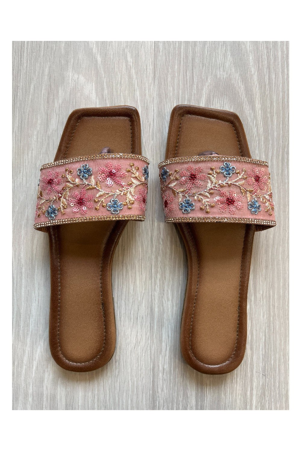 Southloom Jaipur Handmade Embroidered Flat Sandals