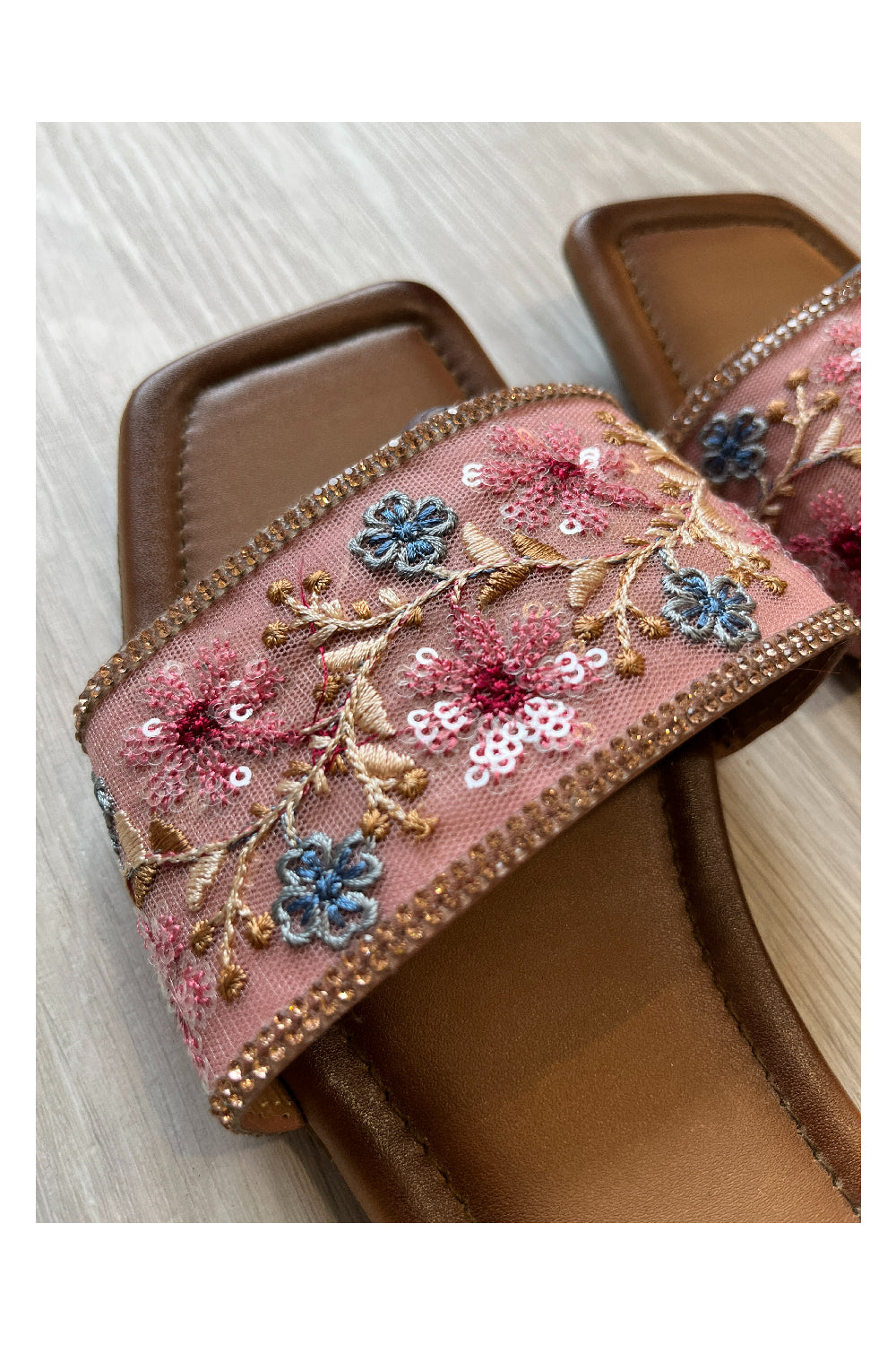 Southloom Jaipur Handmade Embroidered Flat Sandals