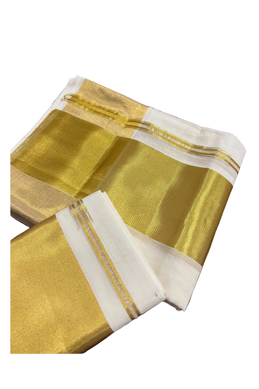 Southloom™ Handloom Plain Single Set Mundu (Mundum Neriyathum) 5 Inch Border 2.70 Mtrs SL617