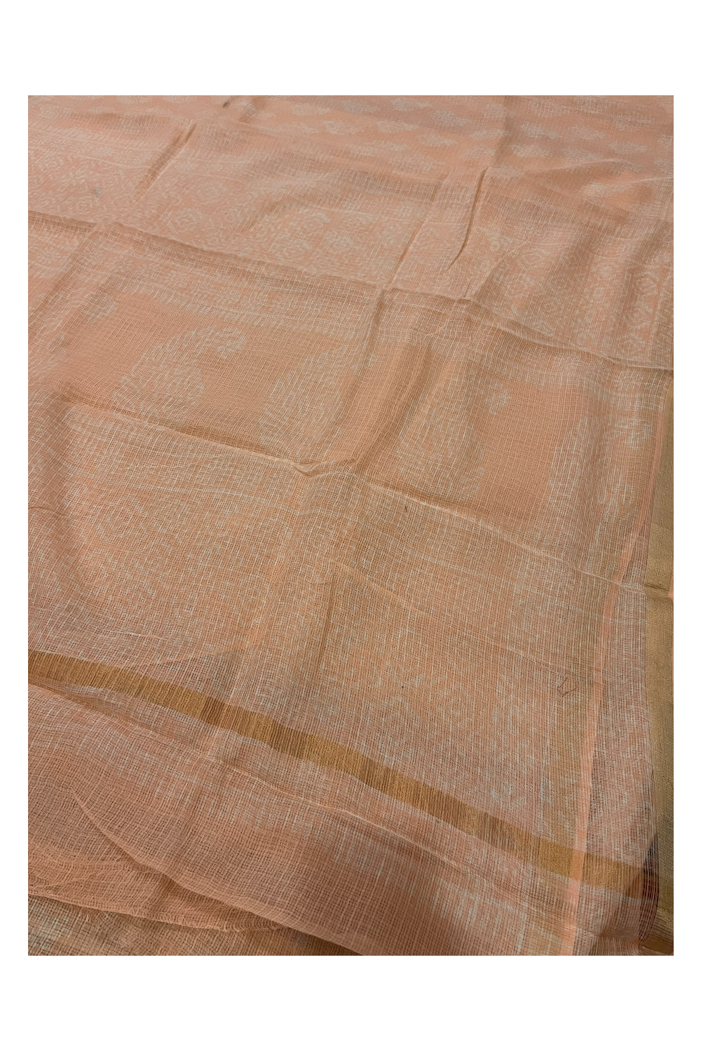 Southloom Net Kota Peach Designer Printed Saree