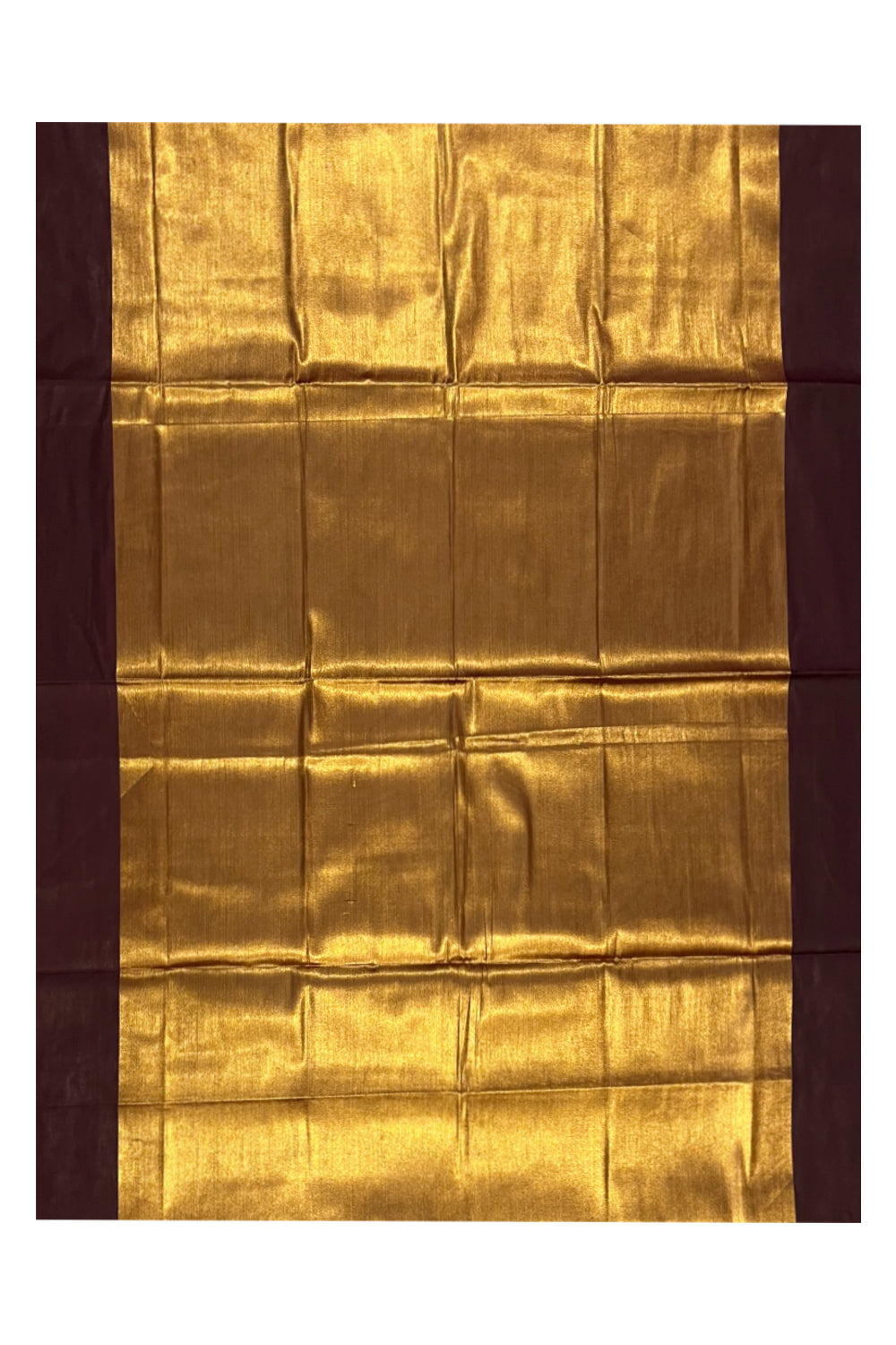 Southloom Special Semi Silk Saree with Gold Body and Brown Border