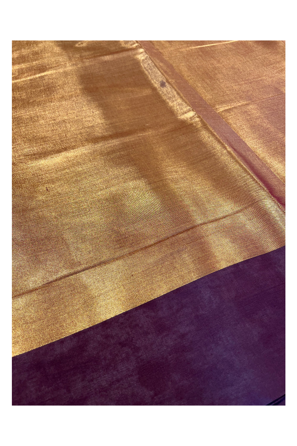 Southloom Special Semi Silk Saree with Gold Body and Brown Border