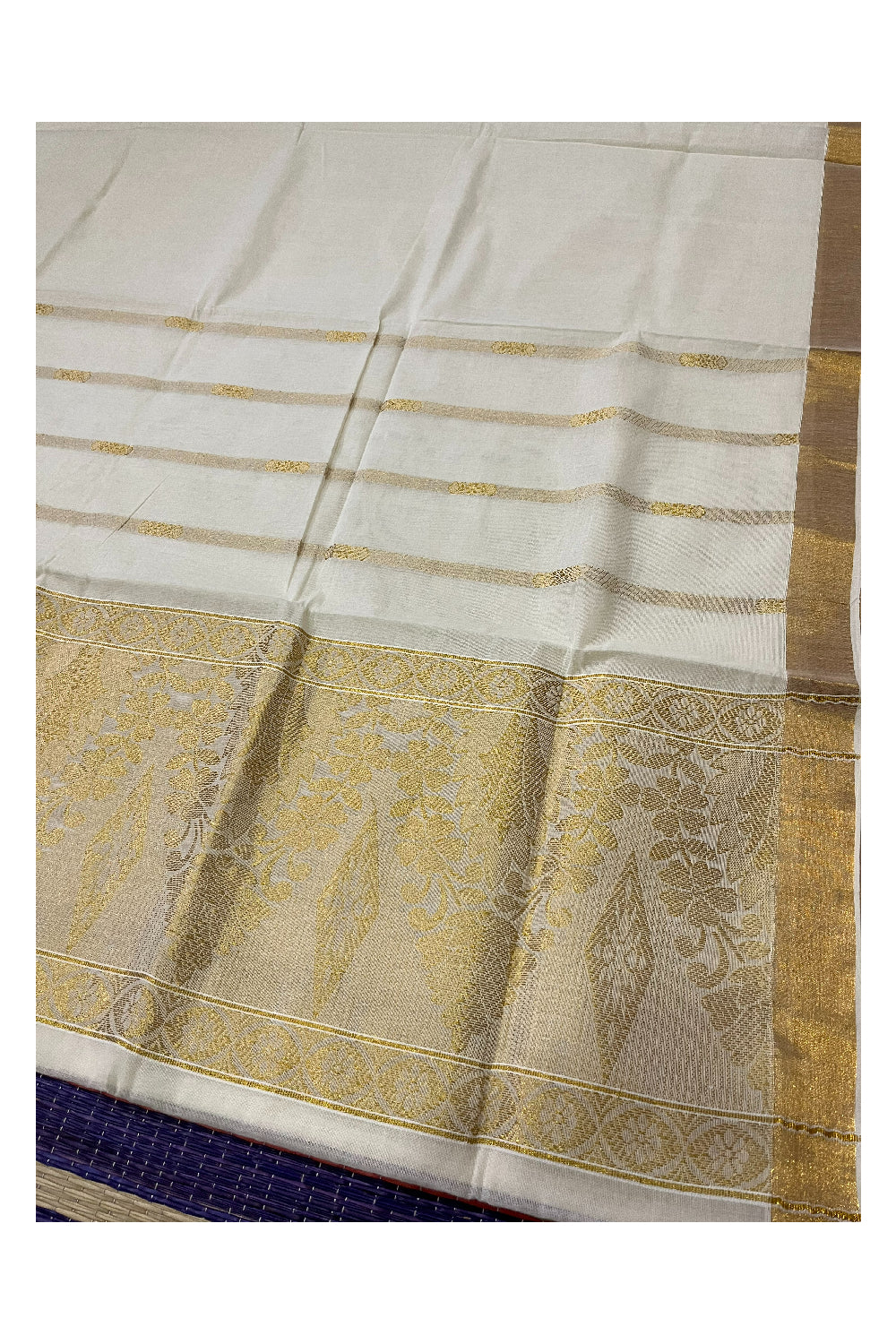 Kerala Kasavu Heavy Woven Work Cotton Saree (Onam Saree 2023)