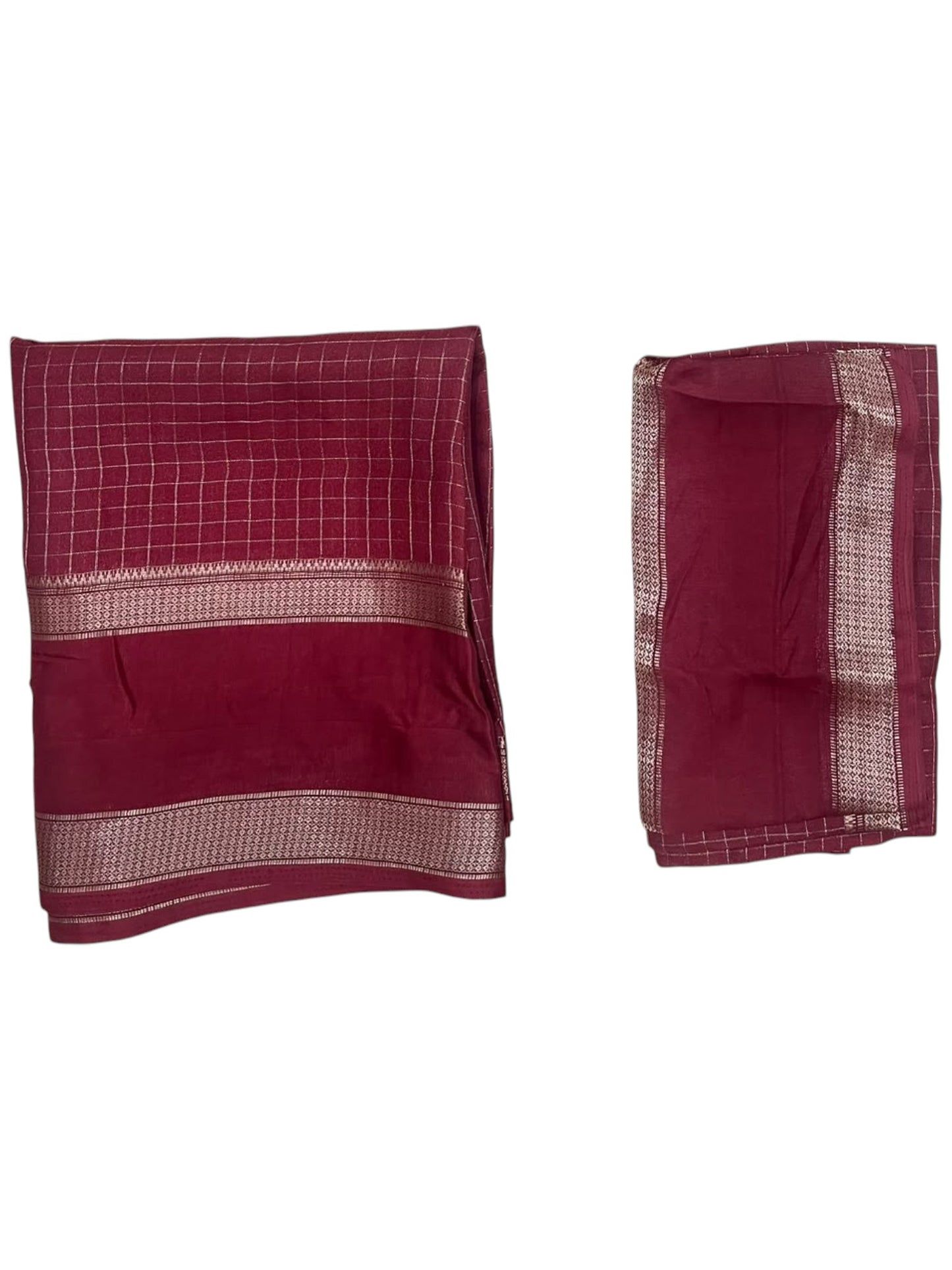 Kerala Southloom Semi UnStitched Dhavani Set with Pavada and Blouse  Piece In Maroon SL585