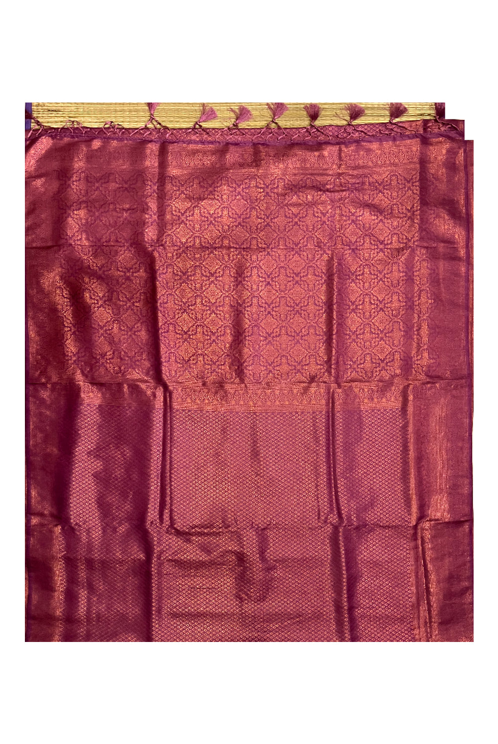 Southloom Soft Silk Magenta Designer Saree with Tassels Works