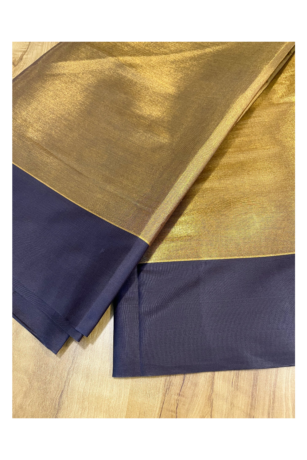 Southloom Special Semi Silk Saree with Golden Body and Brown Border