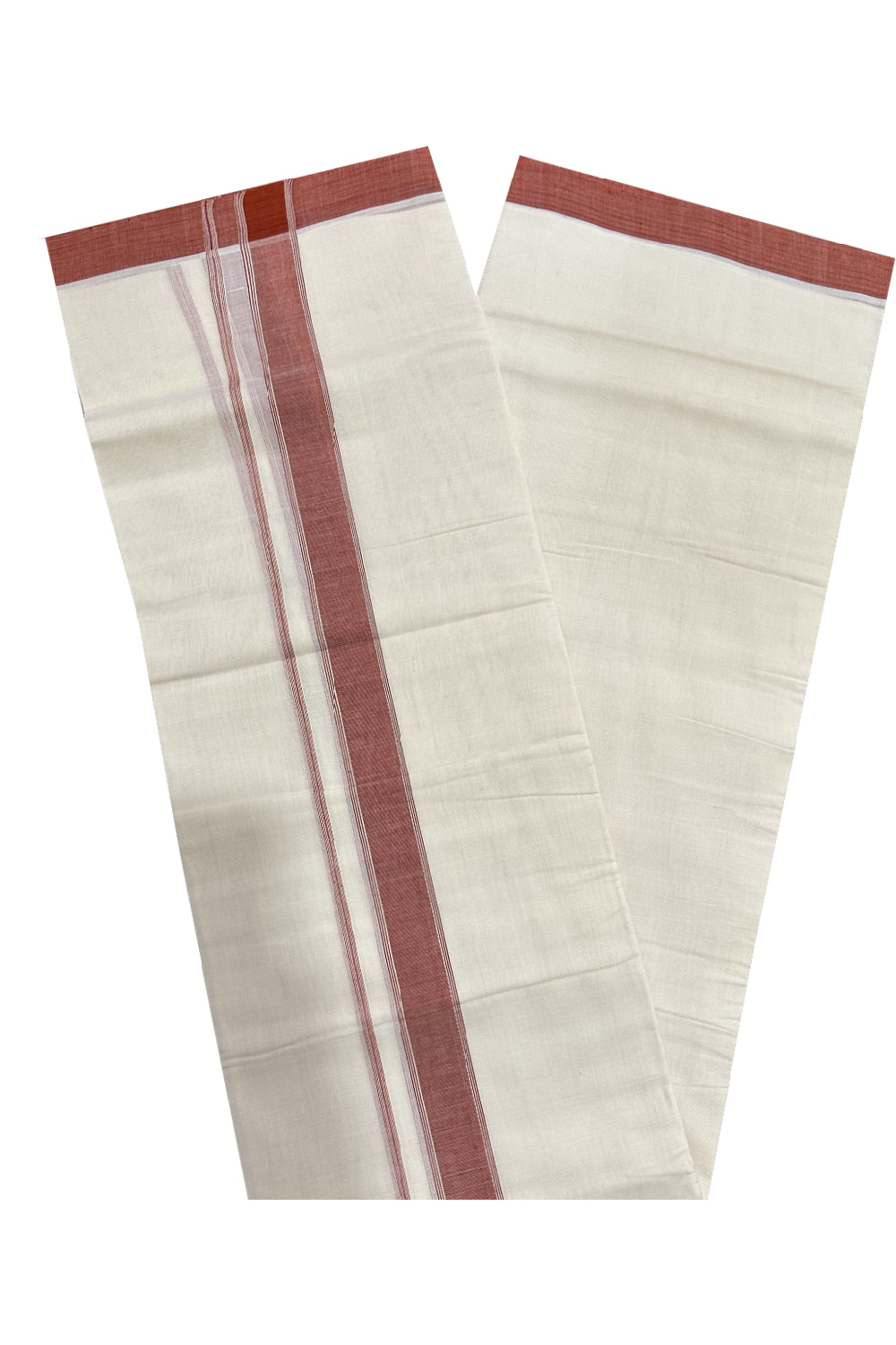 Southloom Premium Handloom Mundu with Brick Red Kara (Onam Mundu 2023)