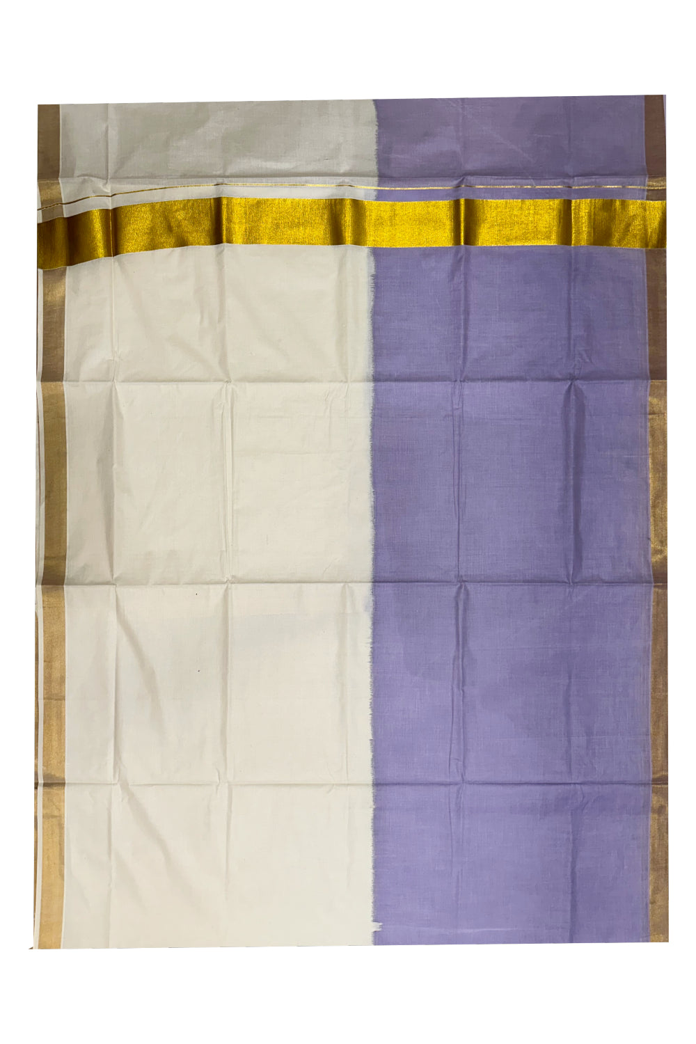 Southloom Tie and Dye Multi Colour Violet Kasavu Saree (Onam 2024 Collection)