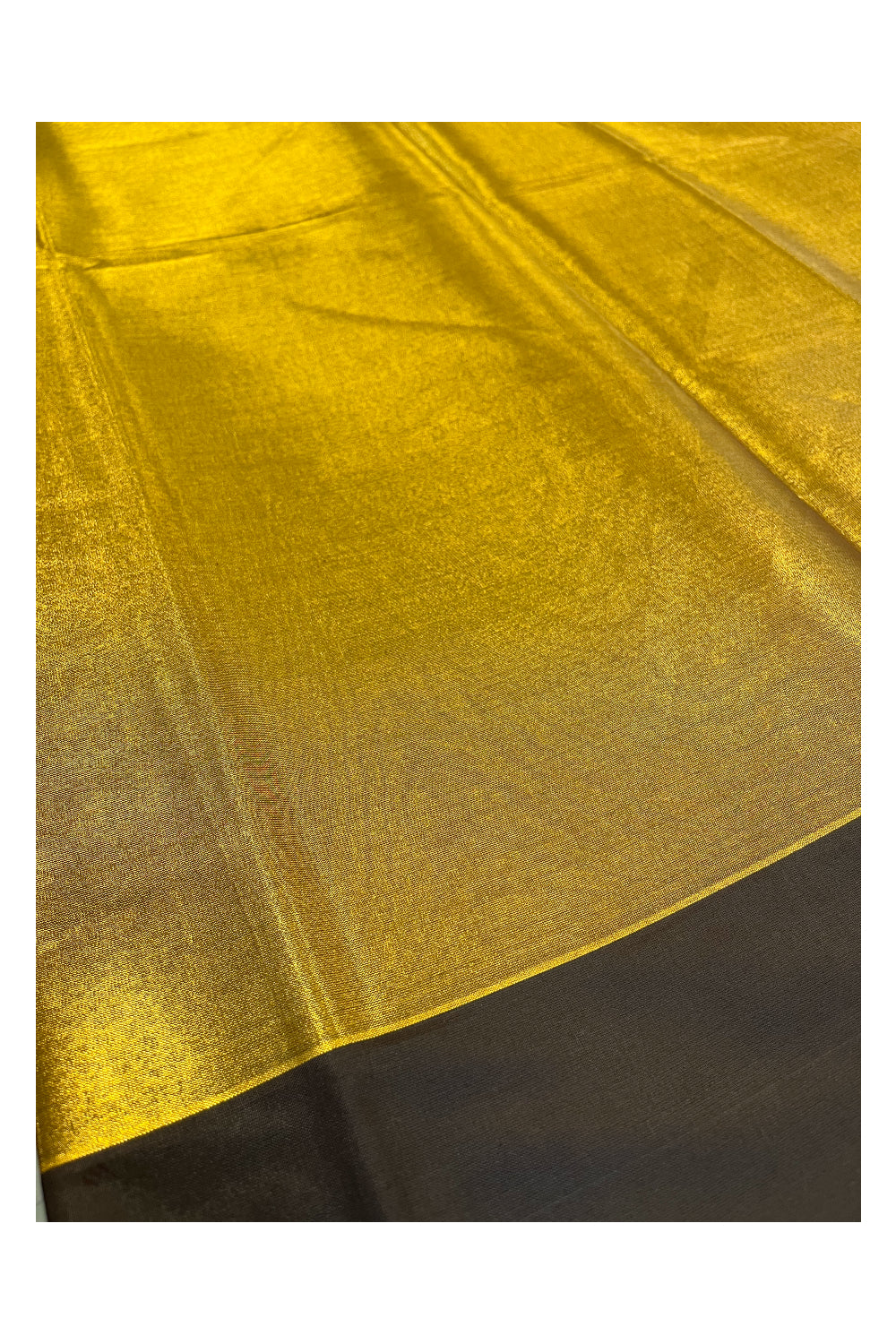 Southloom Special Semi Silk Saree with Golden Body and Brown Border