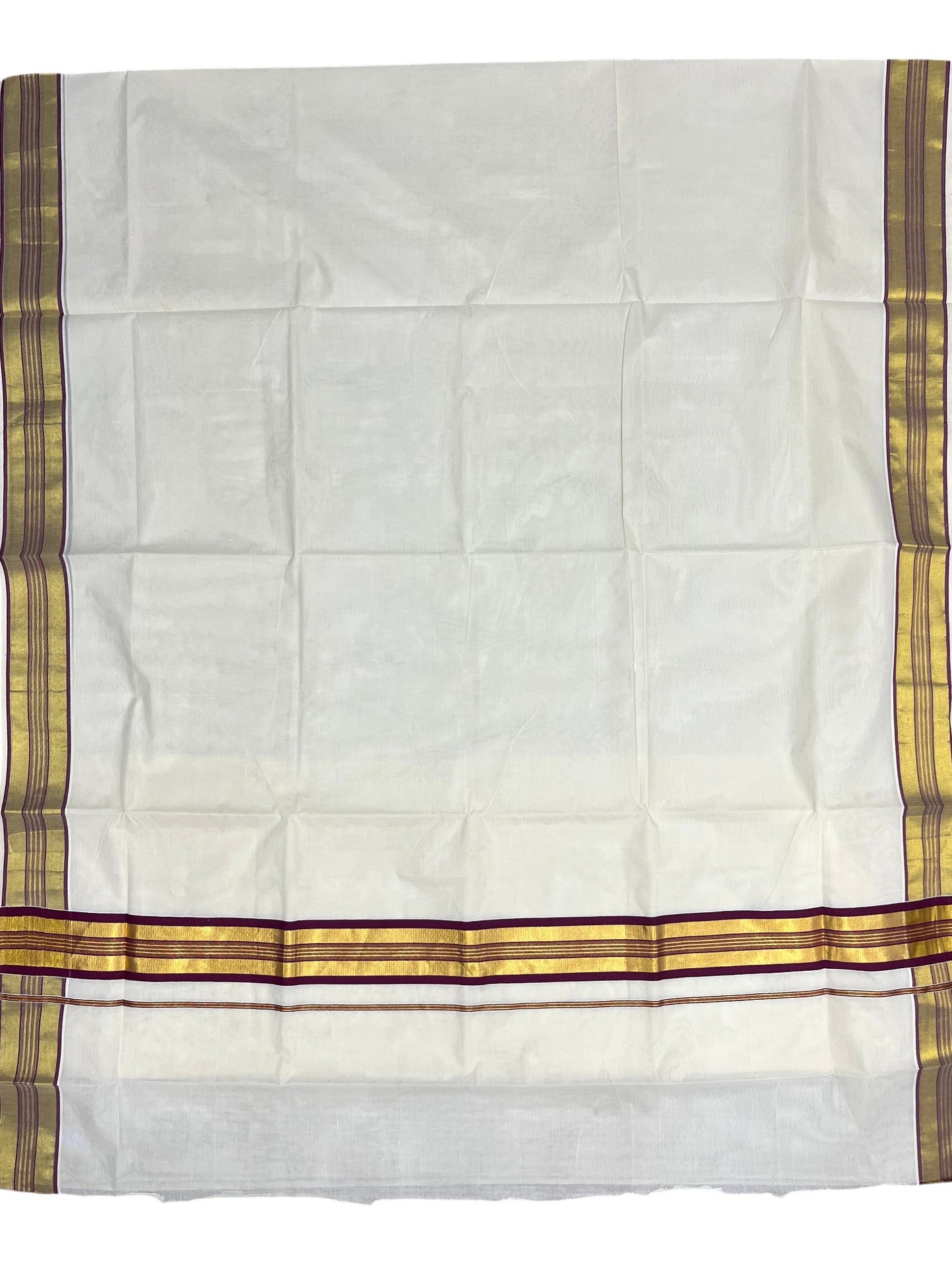Southloom Kerala Cotton Kasavu Saree with Purple Border