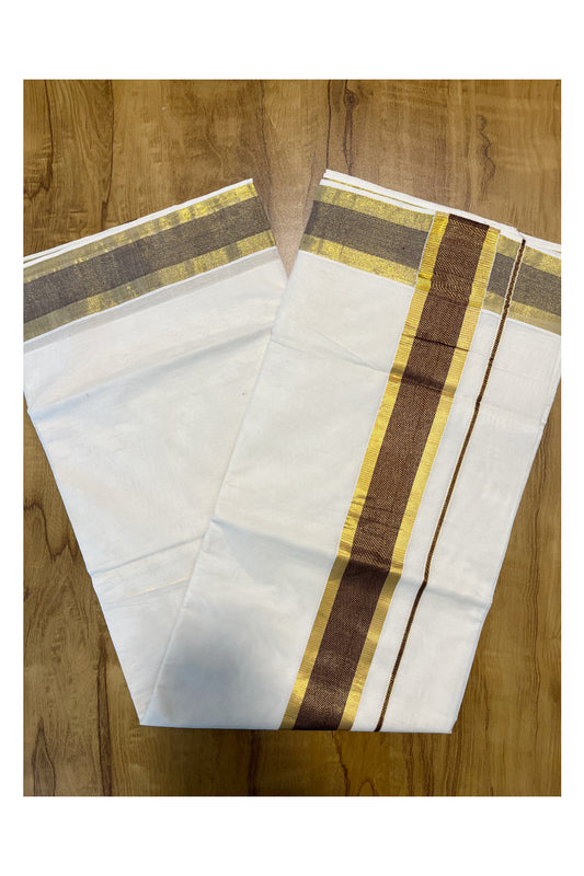 Pure Cotton Kerala Saree with Kasavu and Brown Border