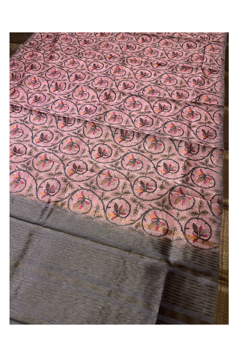 Southloom Art Silk Designer Printed Rose Saree