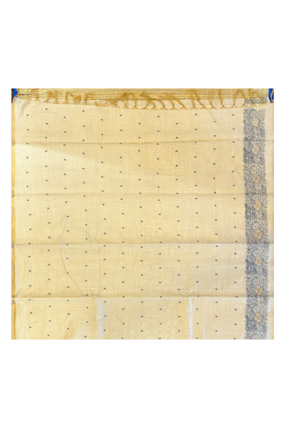 Southloom Chanderi Yellow Saree with Thread Work Border