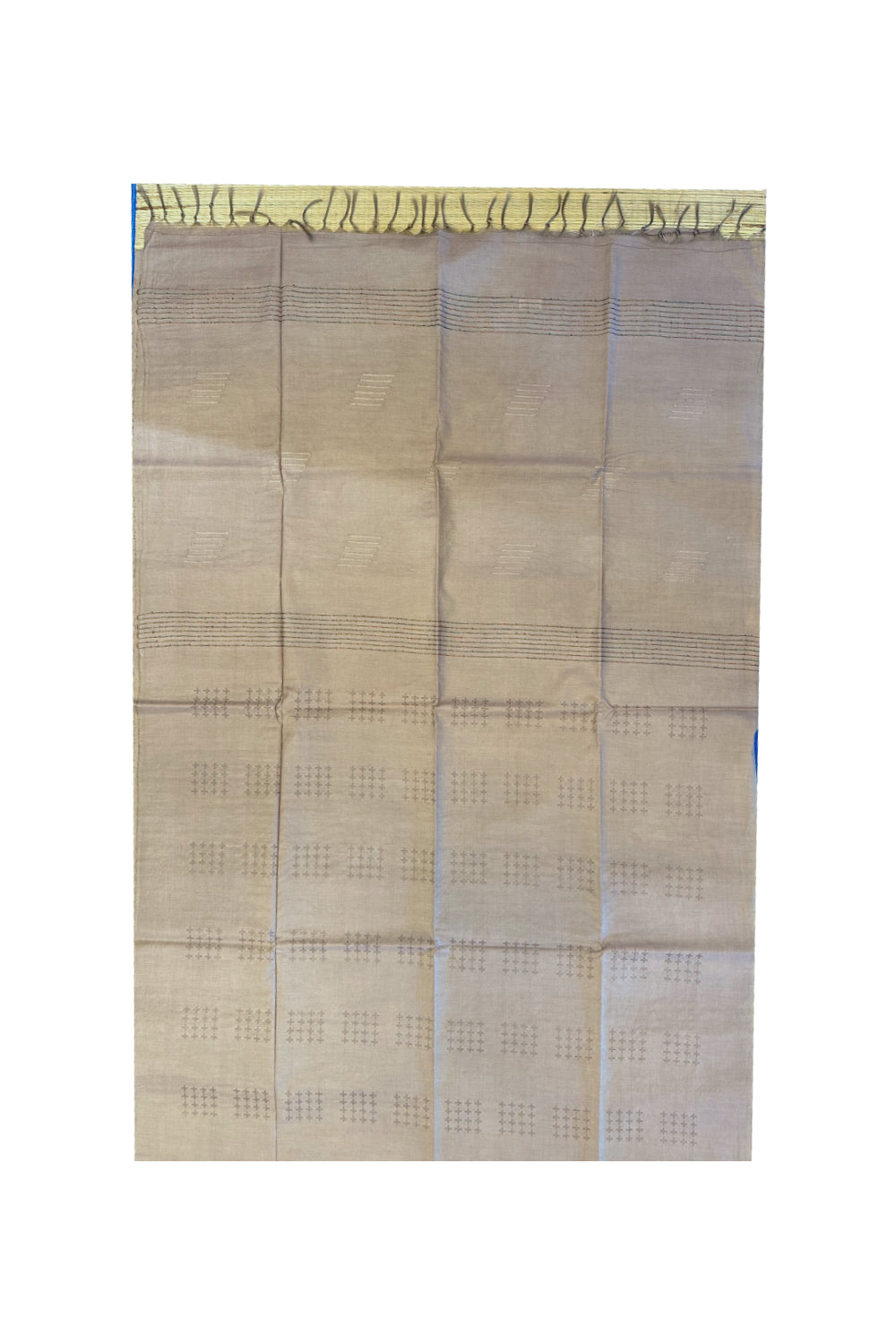 Southloom Pure Tussar Saree with Plain Body and Blouse Piece in Beige Brown